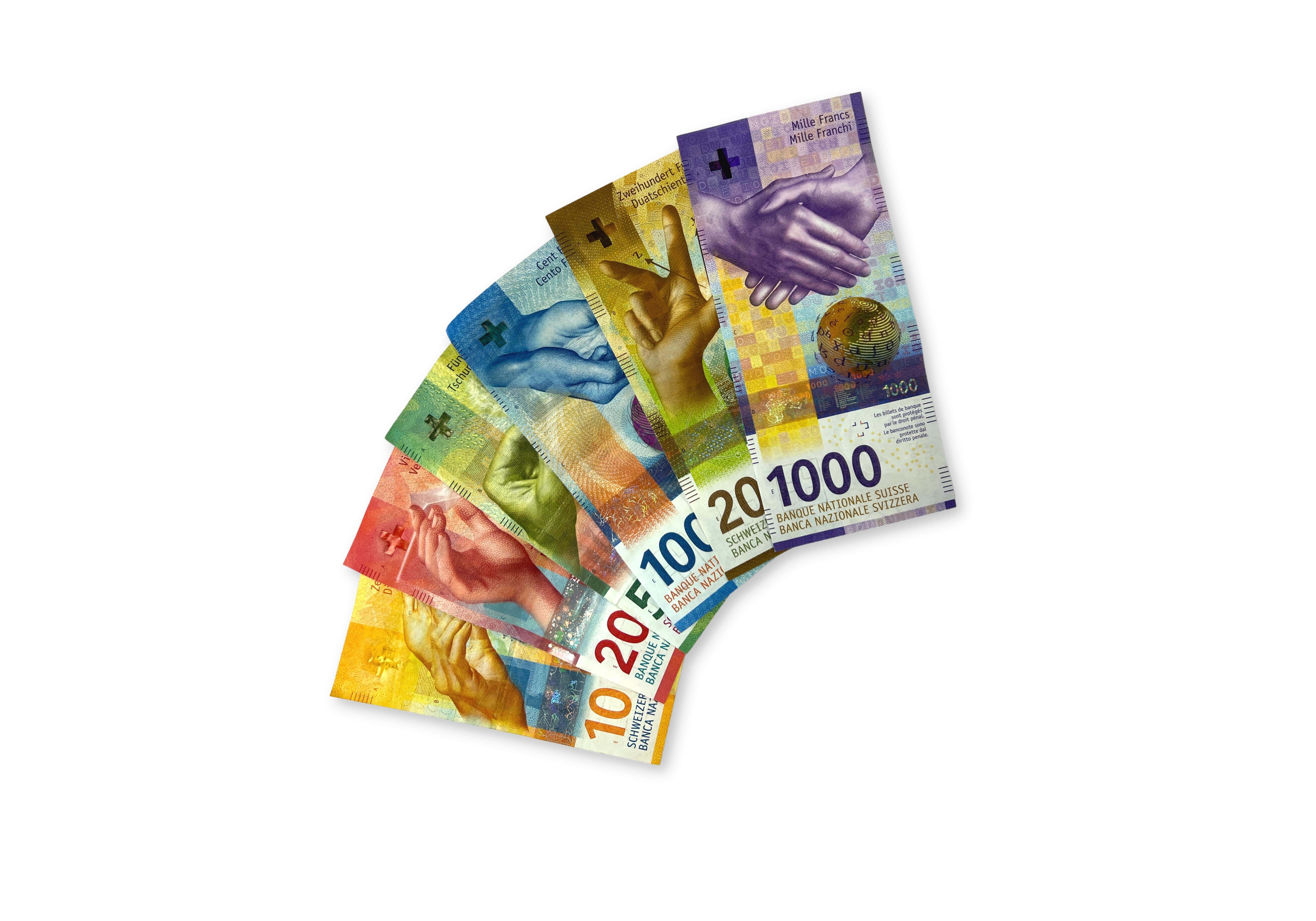 Tous les billets de banque en francs suisses